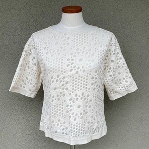 Lafayette 148 cream scoop neck top